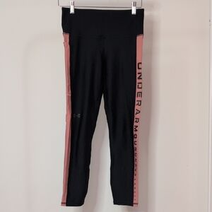 Under Armour Black with Pink Stripe Leggings